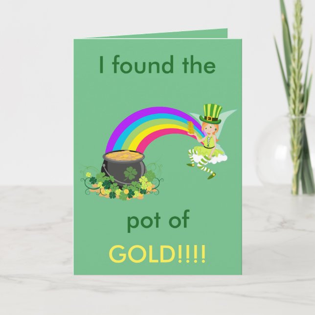 St Patrick  Pot of Gold Card (Front)