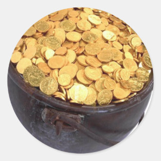 St Patrick&- Pot of Gold Classic Round Sticker