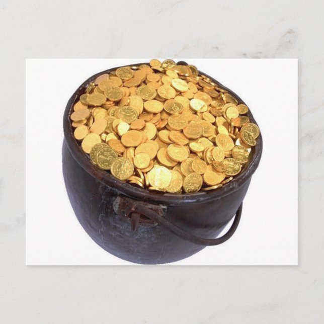 St Patrick&- Pot of Gold Postcard (Front)