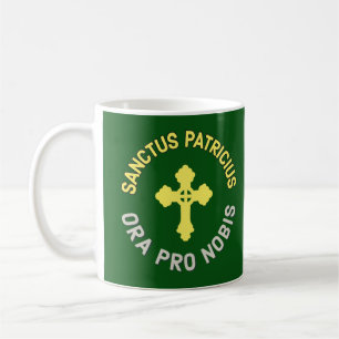 St. Patrick Pray For Us Latin English Catholic Coffee Mug