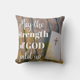 St Patrick Prayer May The Strength of God Pilot Us Cushion