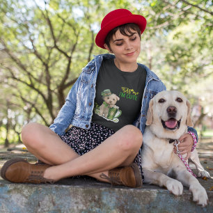 St Patrick Puppy Kiss Me I'm Cute Typography Tri-Blend Shirt