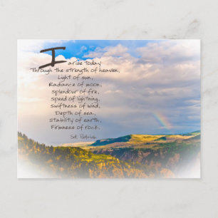 St Patrick Quote - Strength of Heaven Postcard