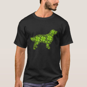 St. Patrick Retro Leprechaun Golden Retriever Dog T-Shirt