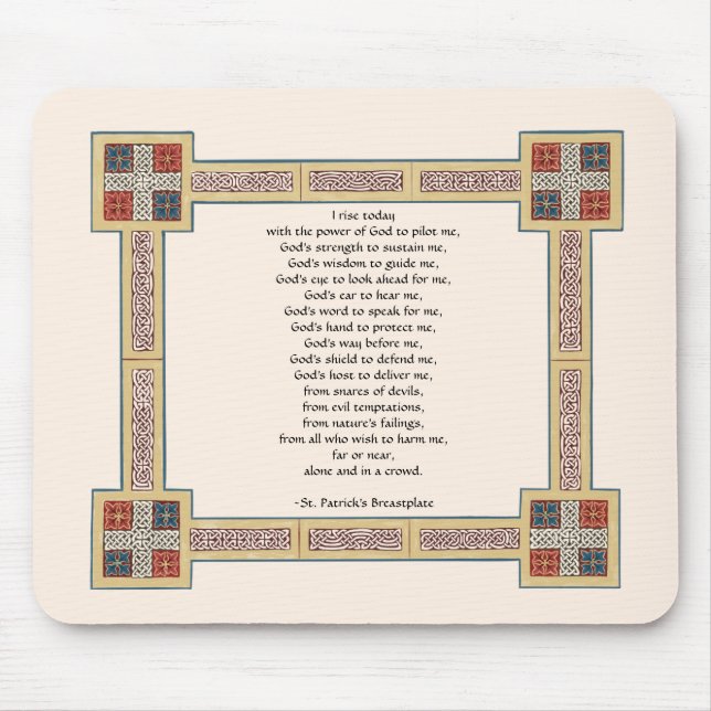St. Patrick’s Breastplate Prayer with Celtic Knots Mouse Pad (Front)