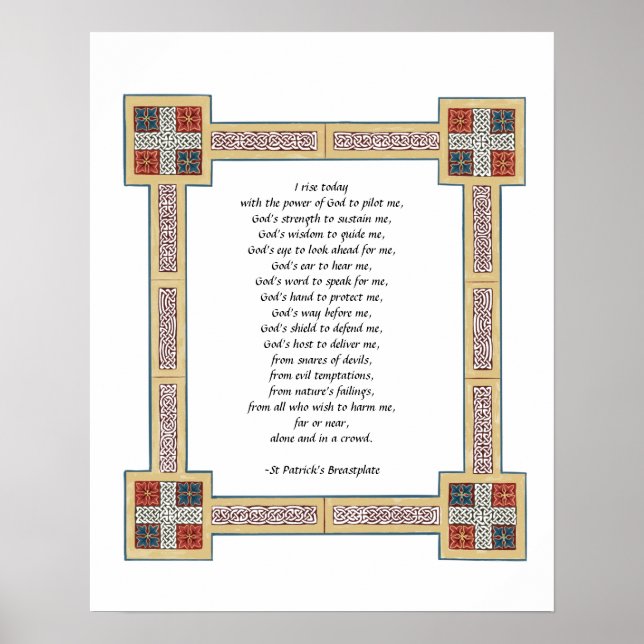 St. Patrick’s Breastplate Prayer with Celtic Knots Poster (Front)