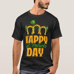 St Patrick s Day 3 Horseshoes Leprechaun Irish Hor T-Shirt