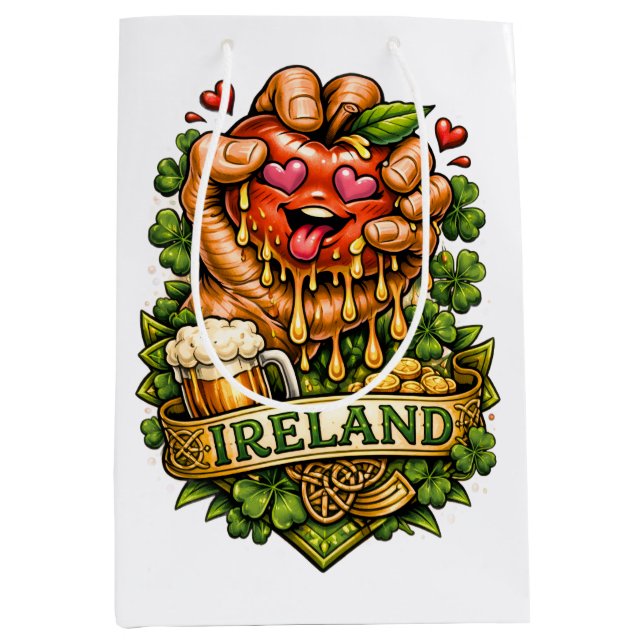 St. Patrick’s Day Apple Craze 🍀 Medium Gift Bag (Front)