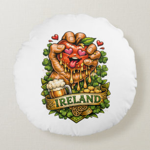 St. Patrick’s Day Apple Craze 🍀 Round Cushion
