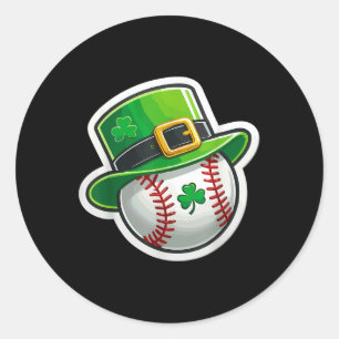 St. Patrick’s Day Baseball Clover Hat Lucky Shamro Classic Round Sticker