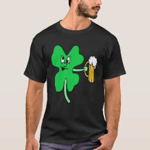 St Patrick s Day Beer Drinking Lucky Four Leaf C T-Shirt