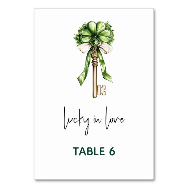 St. Patrick’s Day Bridal Shower Table Number (Front)