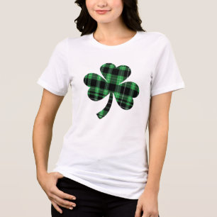 St. Patrick’s Day - Buffalo Plaid Shamrock Tri-Blend Shirt