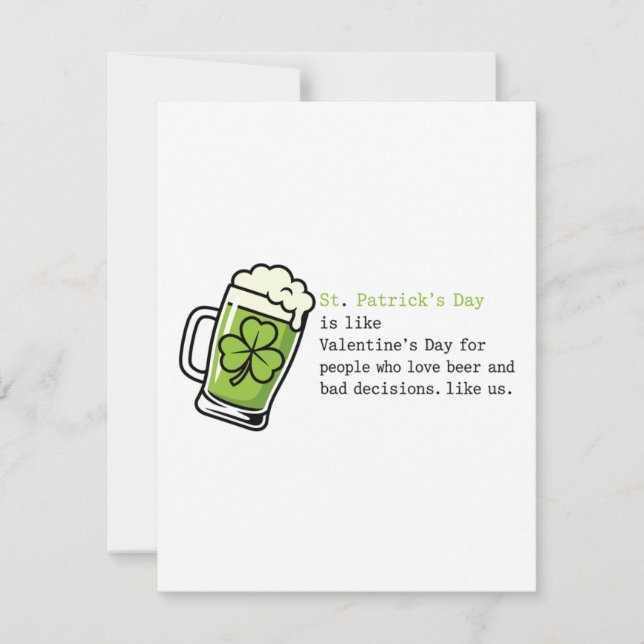 St Patrick’s Day Card for Beer Lovers (Front)