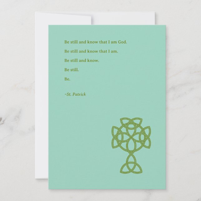 St. Patrick’s Day Celtic Cross | St. Patrick Quote Holiday Card (Front)