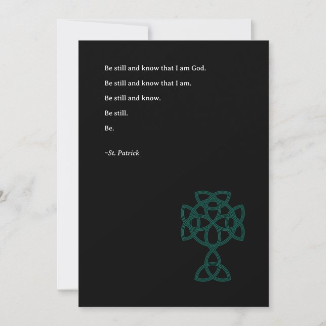 St. Patrick’s Day Celtic Cross | St. Patrick Quote Holiday Card (Front)