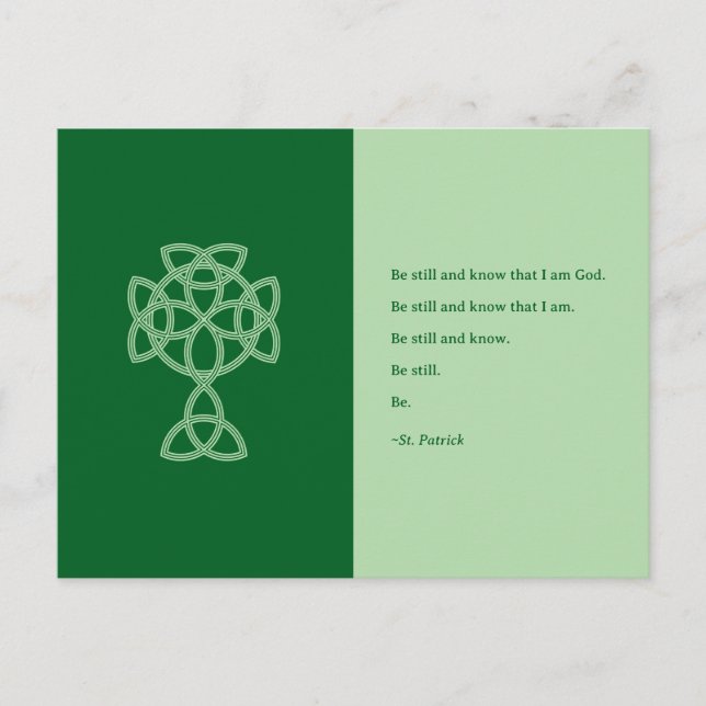 St. Patrick’s Day Celtic Cross | St. Patrick Quote Holiday Postcard (Front)