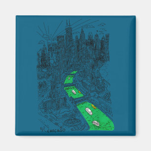 St patrick’s day chicago graphic river green irish magnet
