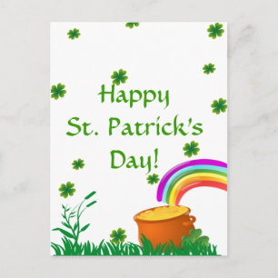 St. Patrick’s Day Clover Golden Pot Postcard