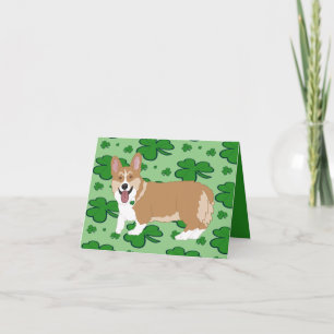 St. Patrick’s Day Corgi Pup Holiday Card