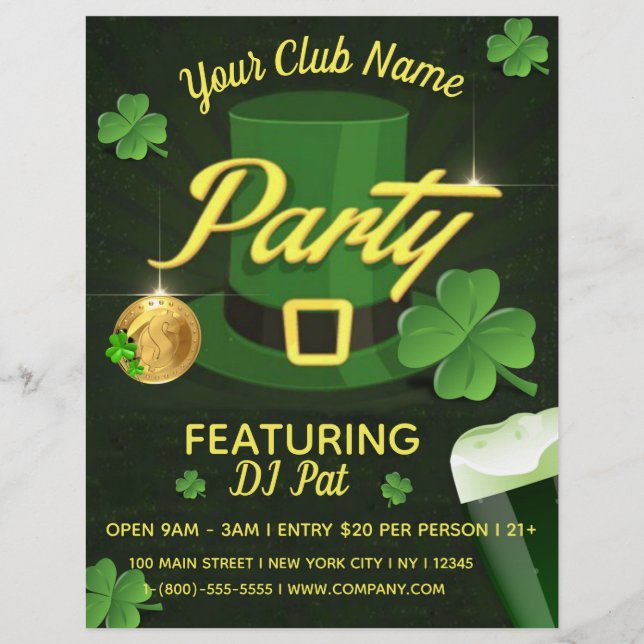 St. Patrick’s Day Event Party Flyer (Front)