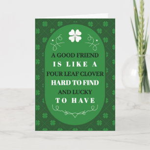 St. Patrick’s Day Four Leaf Clover Friendship Holiday Card