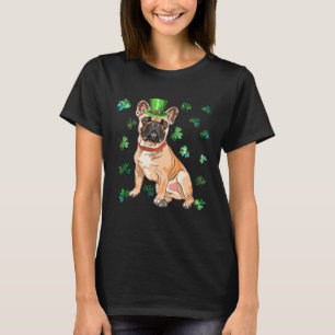 St Patrick s Day French Bulldog Dog Leprechaun Luc T-Shirt