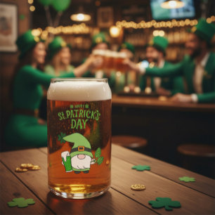 St. Patrick’s Day Gnome Can Glass
