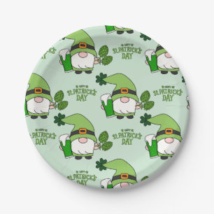 St. Patrick’s Day Gnome Plastic Plate