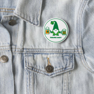 St. Patrick’s Day Gnome with Beer Mug 6 Cm Round Badge