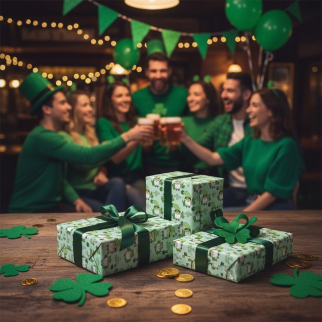 St. Patrick’s Day Gnome Wrapping Paper (Creator Uploaded)