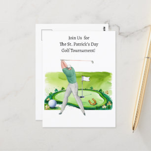 St. Patrick’s Day Golf Tournament Invitation Postcard