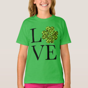 St. Patrick’s day   Green cheetah shamrock     T-Shirt