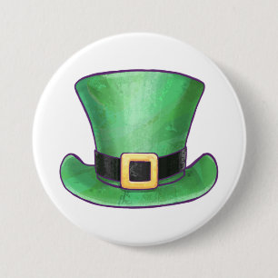 St Patrick’s Day Green Top Hat 7.5 Cm Round Badge