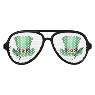 St Patrick’s Day Green Top Hat Aviator Sunglasses
