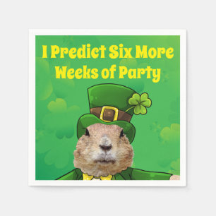 St. Patrick’s Day Groundhog Party Animal Napkin