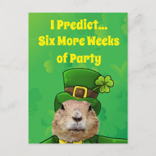 St. Patrick’s Day Groundhog Party Animal Postcard