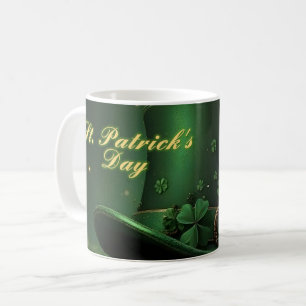 St. Patrick’s Day Hat and Shamrock Design Coffee Mug