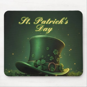 St. Patrick’s Day Hat and Shamrock Design Mouse Pad
