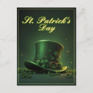 St. Patrick’s Day Hat and Shamrock Design Postcard