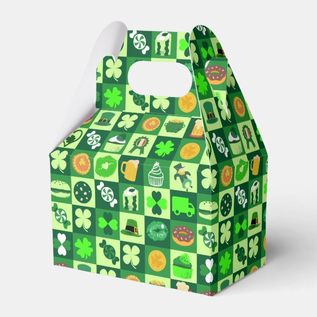 St. Patrick’s Day Icons Seamless Pattern Favour Box (Front Side)