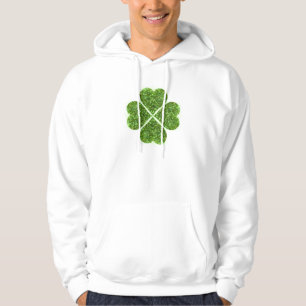St. Patrick’s day, Irish green glittering clover Hoodie