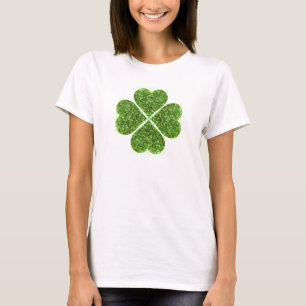 St. Patrick’s day, Irish green glittering clover T-Shirt