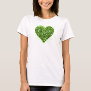 St. Patrick’s day, Irish green glittering heart T-Shirt