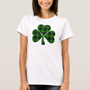 St. Patrick’s day, Irish green plaid shamrock T-Shirt
