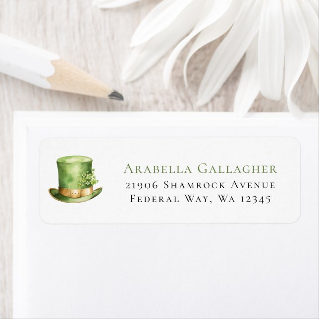 St. Patrick’s Day Leprechaun Hat Return Address Label (Insitu)