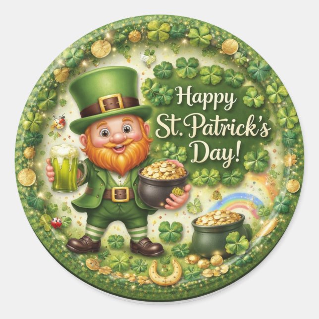 St. Patrick’s Day Leprechaun Sticker Set (Front)