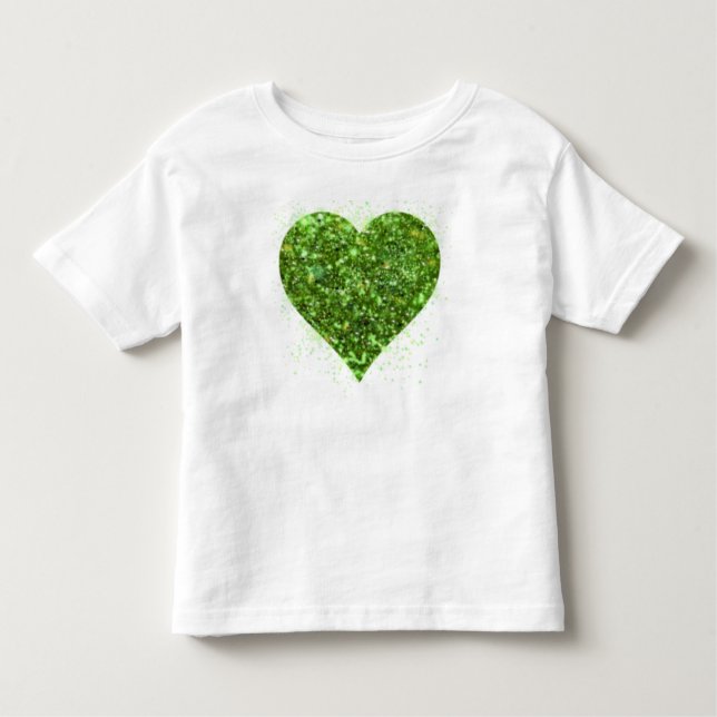 St. Patrick’s day | Love | green glittering heart Toddler T-Shirt (Front)