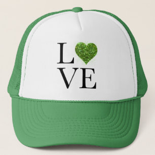 St. Patrick’s day   Love   green glittering heart Trucker Hat