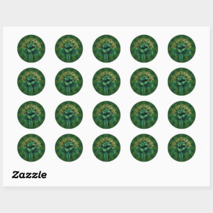 St. Patrick’s Day Luck of the Irish Fist Shamrock Classic Round Sticker